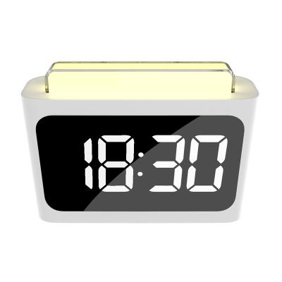 China Antique Style LED 7 Color Changing Digital Alarm Clock Night Light Children Kids Cube Desk Table Clock With Nap Function for sale