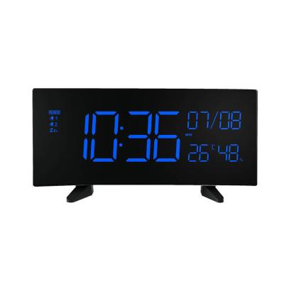 China Antique Style Digital LED Time-Temperature and Humidity Calendar Alarm Clock with Phone Charging Port for sale