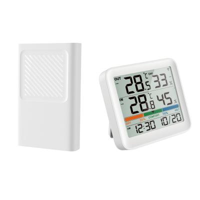 China Baby Room Radio Digital Color Screen Weather Forecast Station Muti Thermometer Hygrometer 3 Remote Sensors for sale