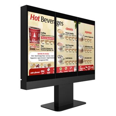 China Outdoor 3 Pieces 55 Inch Network Player By Menu Board Screen For QSR Restaurant for sale