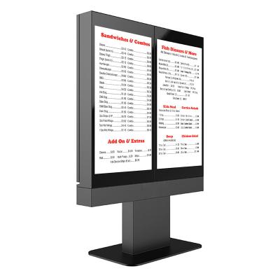 China Outdoor 2 Pieces 55 Inch Network Player By Menu Board Screen For QSR Restaurant for sale