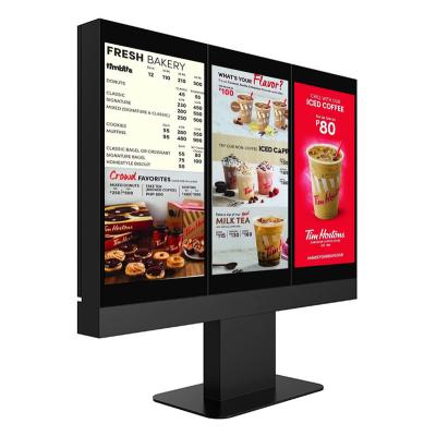 China QSR Outdoor Restaurant 3 Pieces 55 Inch Ordering By Menu Board Screen for sale