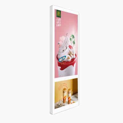 China 18.5+10.1 Inch Indoor Wall Mounted Indoor Display FHD Double Screen LED Elevator Advertising Display for sale