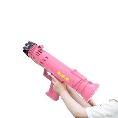 China Semi-automatic Bubble Blowing Factory Newly Developed Gatling Bubble Machine Kids 9 Hole Electric Bubble Gun for sale