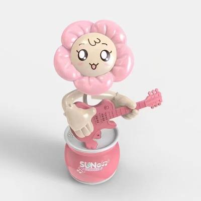 China Sunflower Shape Newly Produced Interesting Battery Operated Learn-to-Speak Voice Dancing Toys with Music and Lights for sale