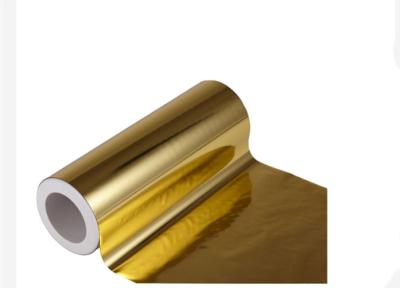 China PET Metalized Polyester Thermal Lamination Film Gold Sliver Bronze Light Reflective Surface 3000m for sale