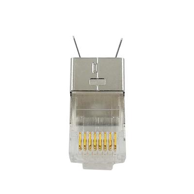 China Nickel Plated Shielded FTP 8p8c Cat6 Cat7 Cat8 Plug , KEXINT Rj45 Ethernet Plug for sale