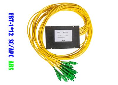 China FBT 1×12 Fiber Optical WDM Coupler SC APC 1310 1550 Splitter 50 / 50 ABS 1*12 for sale