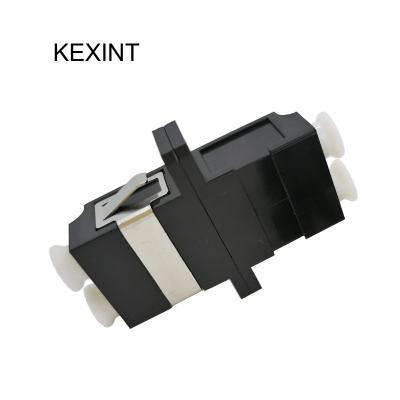 China Duplex Flange Black Fiber Optic Adaptor LC SC , UPC SC Fiber Connector for sale