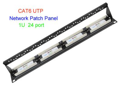 中国 1U 19インチUTPの銅LANケーブル2U CAT5E CAT6 24 48左舷RJ45ネットワークのパッチ盤 販売のため