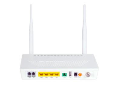 China Stütz-Doppelstapel IPv4 und IPv6 des Ethernet-4 des Gigabit-GEPON ONU 1 USB 4GE 2POTS WIFI CATV zu verkaufen