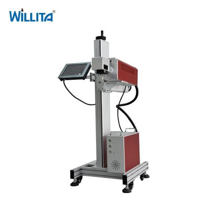 China CO2 Online flying Batch coding expiry date laser marking machine for glass plastic bottle for sale