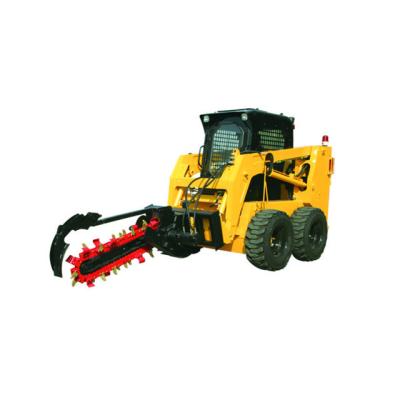 China Building Material Shops Best Price Multifunctional Wheel Skid Steer Loader With Trencher for sale