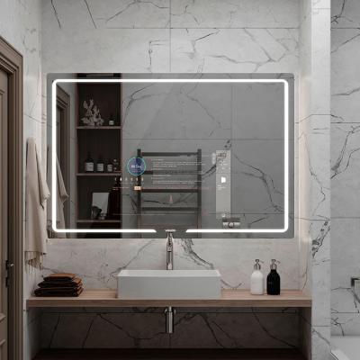 China High quality mirror waterproof wifi touch screen music player luminous smart bathroom toilet room mirrors TV for sale