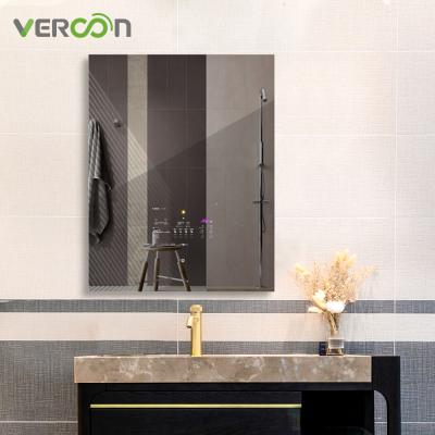 China Vercon Rectangular Fog Light LED Illuminated Smart Vanity Mirror for Bathroom for sale