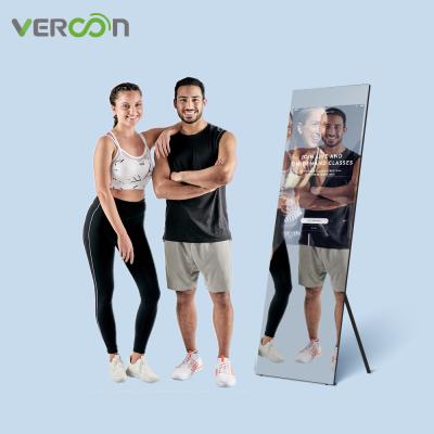 China Vercon 32 Inch Custom Home Gym Mirror Standing LCD Touch Screen Display Android Smart Fitness Mirrors 32 Inch for sale