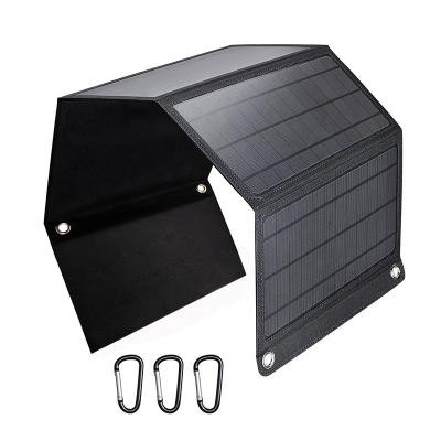 China Wholesale Foldable Solar Charger 28w Solar Panel Solar PowerPort 3port Charger 156.75mmx156.75mm for sale