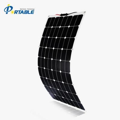 China ETFE+PET+EVA+Sunpower cell+TPT solar high efficiency 12v 120W ETFE flexible solar panel porcelain for caravan, boat for sale