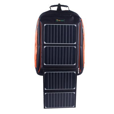 China Solar Panel Backpack with USB Charger 24W High Efficiency Solar Backpack for Chargiong Outdoor Electronic Device for sale