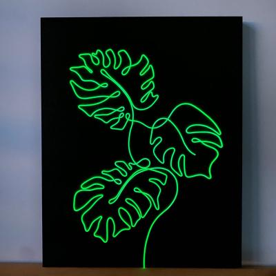 China Long Line Durable Monstera Plant Neon Sign Wire Wall Letters Festival Holiday Light Art Leaf Wall Decor Neon for sale