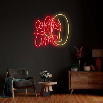 China Custom Customized Customized Neon Light Sign Coffee Time Decor LED Neon Sign Logo Sign Coffee Shop Business Style Light Up Letters for sale