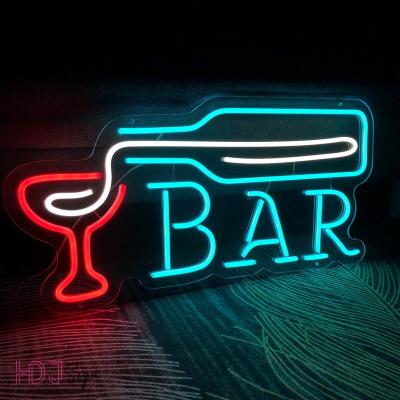 China Customized Custom Style Business Wine Bottle Sign Decoration LED Light Signs For Home Bar Drinks Club Bar Business Signage Light Up Letters for sale