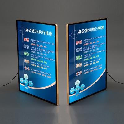 China Indoor Advertising Lightbox Window Aluminum Display A0/A1//A2 Aize Menu Poster View Ultra Thin Metal Lighting Led Light Box for sale