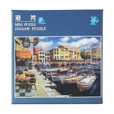 China 100% Eco-friendly 1000piece puzzles ready to ship 38x26cm mini port printing cardboard puzzle game customize factory for sale