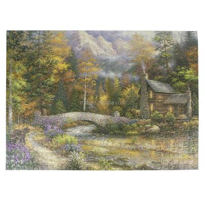 China 100% Eco-friendly ASTM prop65 pass 1000 pieces puzzle forest view picture 70x50cm customized cardboard printing puzzle factory price cardboard jigsaw puzzle for sale