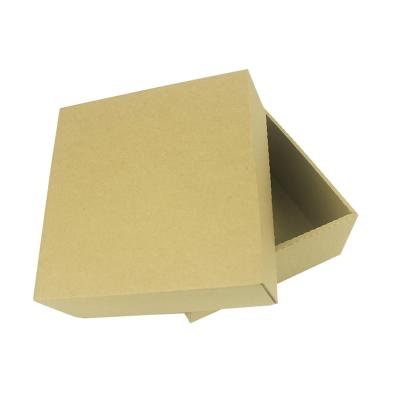 China Recycled Materials Lid And Box Small Plain Packaging Bottom Corrugated Pure Brown Paper Box Luxury Style Package With Toughness Cardboard for sale