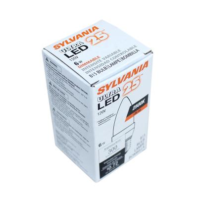 China Recycled Materials 0.3mm Cardboard And Corrugated Paper LED Bulb Package Box for sale