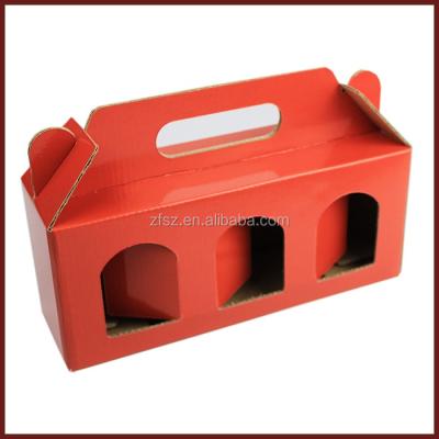 China Recycled materials pantone color FEFCO 0217 BE corrugated box with handle hole for sale