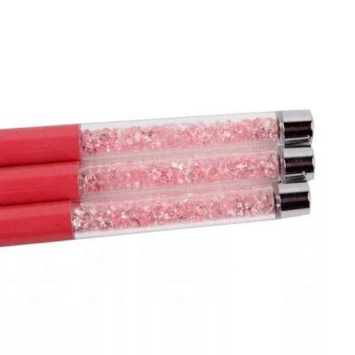 China Popular NAIL Nail Art Brush Pen Diamond Metal Handle Acrylic Nail Brush for sale