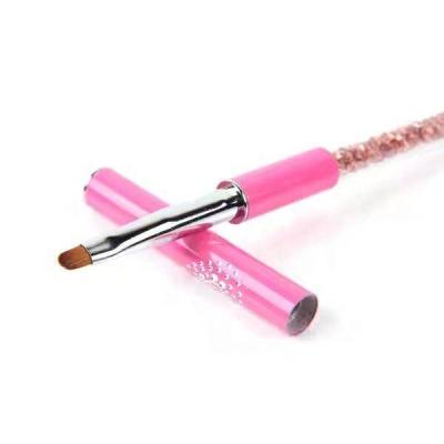 China Fashionable Metal Detachable Handle Pink NAIL Nail Art Builder Nylon Nail Art Builder Gel Brush for sale