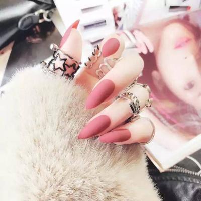 China Factory sale price french stiletto nail tips full cover natural clear white color nail tips for sale