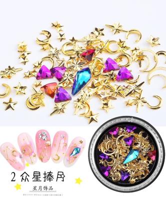 China New Arrival Luxury Gold Rhinestones and Studs Nail Rivets Clear Nail Set Crystals Nail Jewelry Decorations Manicure Kit for sale