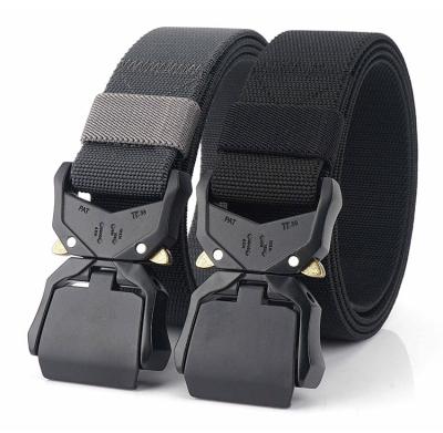 China Brand New Customizable Outdoor Sports Logo Aluminum Alloy Belt Quick Release Tactical Nylon Belt with Magnetic Buckle for sale