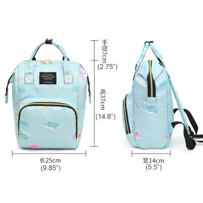 China Backpack Large Capacity Floral Waterproof Baby Fashion Pattern Diaper Backpack Mum Maternity Bag for sale