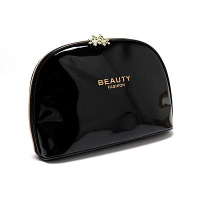 China Fashion New Style Wholesale Glossy Patent PU Mirror Storage Bag Leather Travel Waterproof Portable Cosmetic Bag for sale