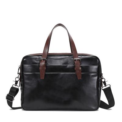 China 2020 New High Quality Business Fashionable Crazy Horse Soft Leather Men's Bag Shoulder Handbag Laptop Briefcase for sale