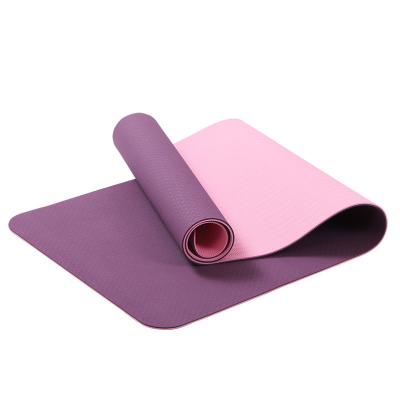 China Eco-Friendly Double Layer Yogamatt Anti Slip 6mm Yoga Mat Yoga Sports Gym Matt De Yoga Tape Fitness Equipment Application Custom UV Logo Printing for sale