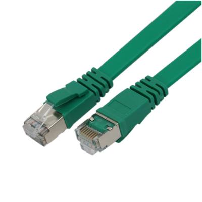 China High Quality CAT.6 Network Protected Customized Colored Flat Patch Cord 1M SSTP Patch Cord 26AWG for sale