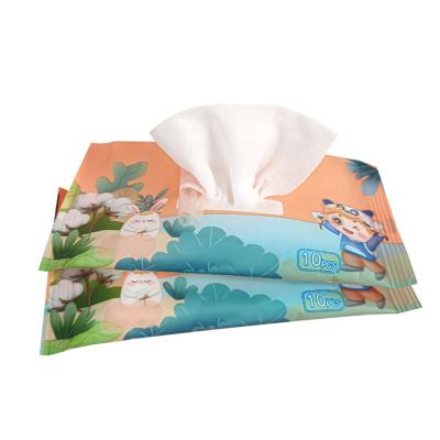 China Wholesale 10 Pieces Portable Baby Hand Mouth Small Package Mother and Baby Custom Products Wet Disposable Face Towel for sale