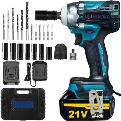 China 21V Li-ion Battery Rechargeable Brushless Cordless Wrench 1/2