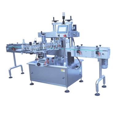 China Food automatic double side labeling machine, square bottle labeling machine, automatic labeler application front and back labeling for sale