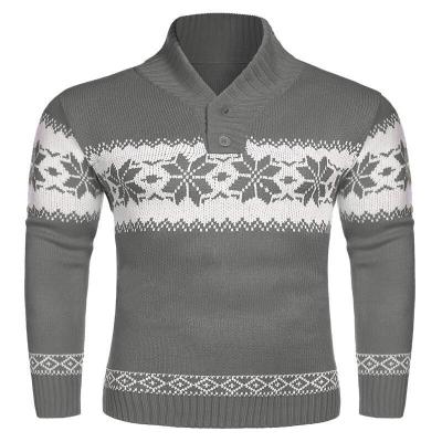 China Anti-wrinkle Custom 2022 Holiday Christmas Pullover men's Knitted Casual Snowflake Pullover ugly christmas Sweater for men for sale