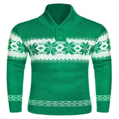 China Anti-wrinkle Custom 2022 Holiday Christmas Pullover knitted casual snowflake pullover ugly christmas sweater for men for sale