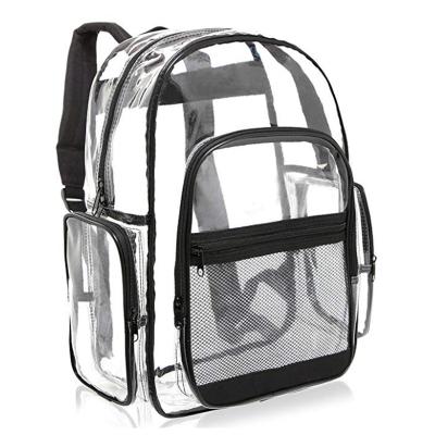 China CLEAR Best Selling Products Travel Clear PVC Backpack With Side Pocket for sale