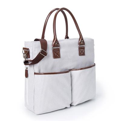 China 100% Eco-friendly Canvas Mummy Baby Bag Portable Diaper Bag White Plain Mummy Bags for sale