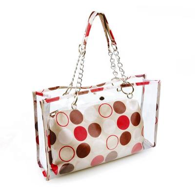 China Clear Fashion Chain Candy PVC Handbag With Coin Pocket Transparent Purse for sale